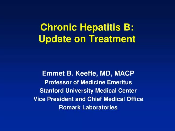 Ppt Chronic Hepatitis B Update On Treatment Powerpoint