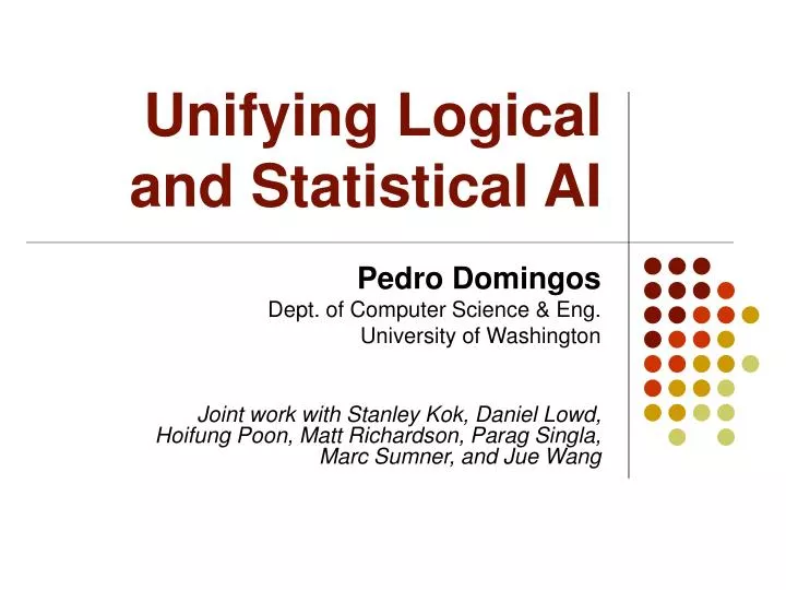 unifying logical and statistical ai n.