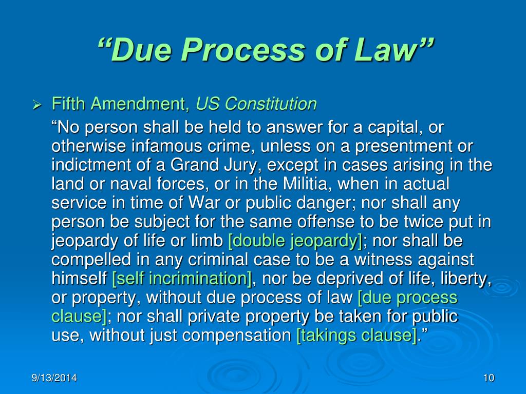 right to due process amendment right to due process amendment