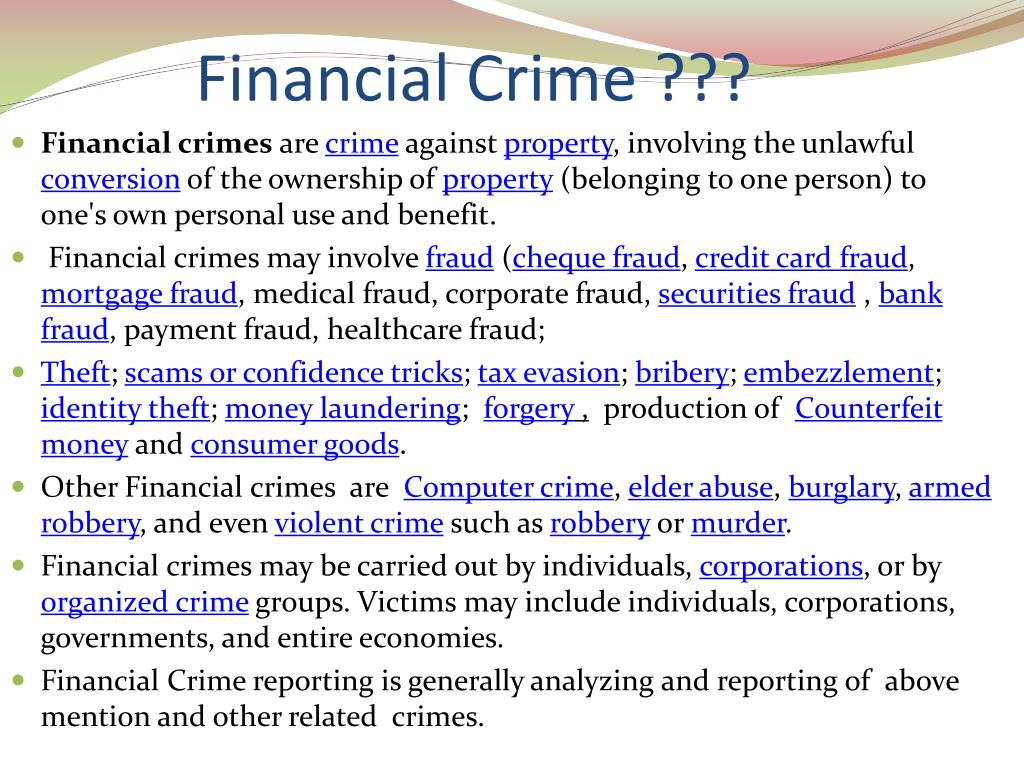 financial crime thesis