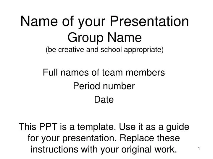 group name for presentation with meaning