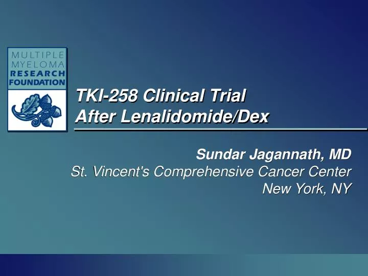 tki 258 clinical trial after lenalidomide dex n.