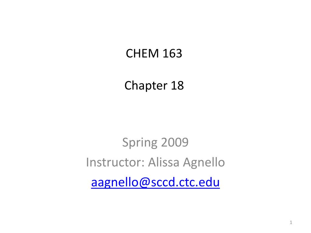 Ppt Chem 163 Chapter 18 Powerpoint Presentation Free Download Id