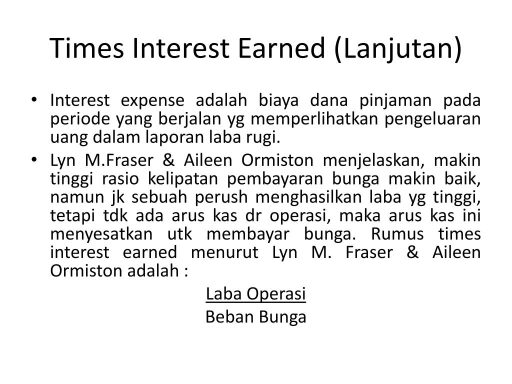 Interested время. Times interest earned.