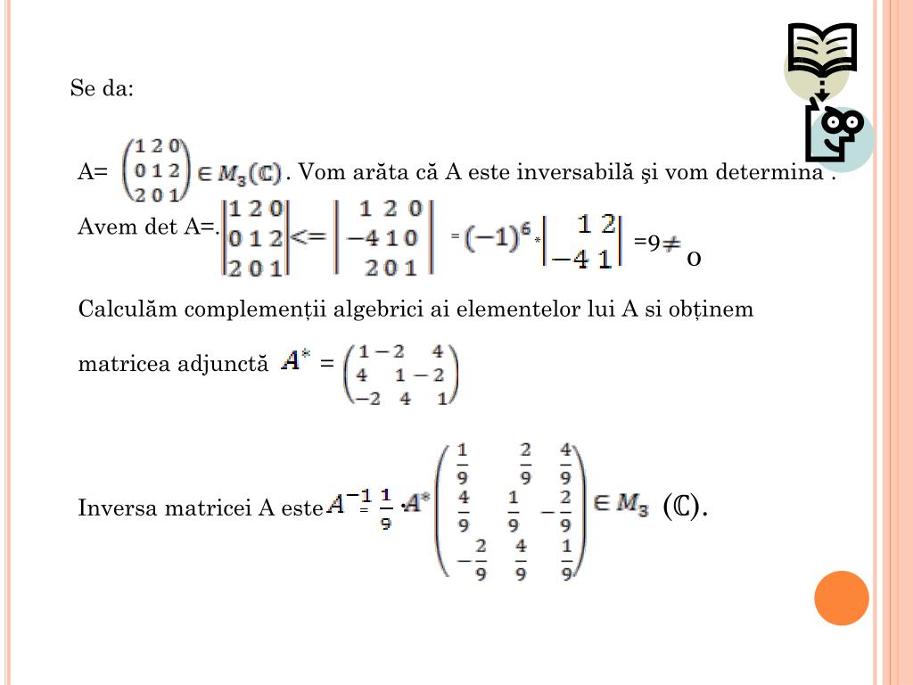 PPT - Matrice Inversabile în m n ( ℂ ) PowerPoint Presentation, free  download - ID:4349281