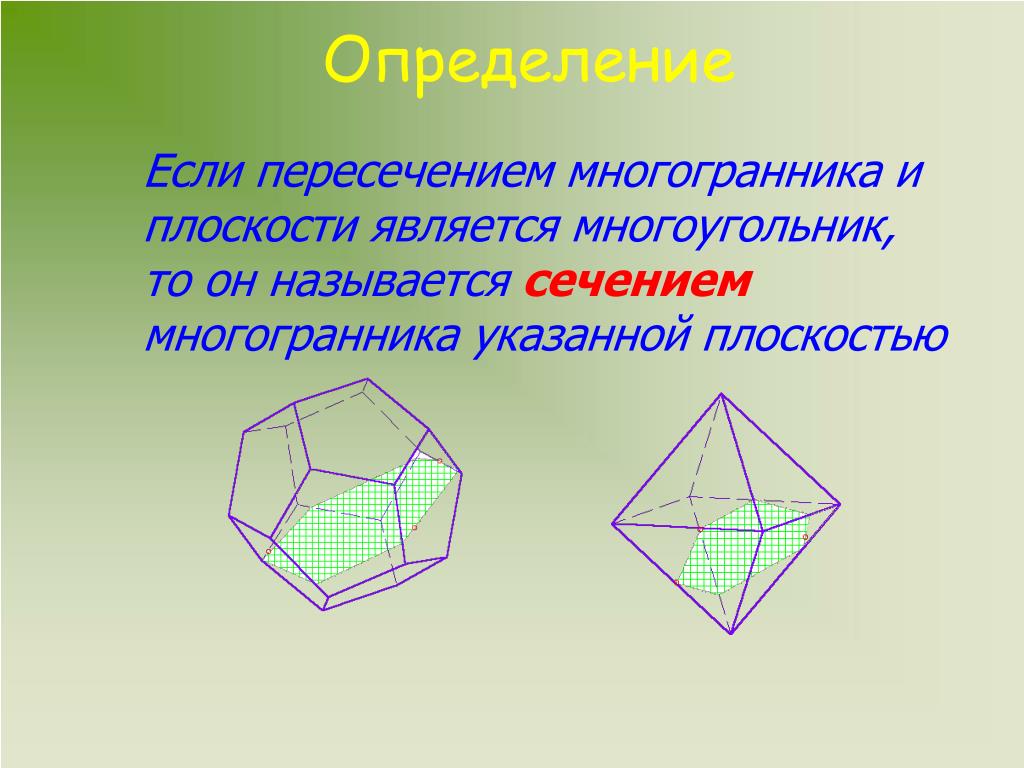 Плоскости октаэдра. Многогранники пересечение многогранников плоскостью. Взаимное расположение плоскости и многогранника. Сечение многогранника плоскостью. Что называется сечением многогранника.