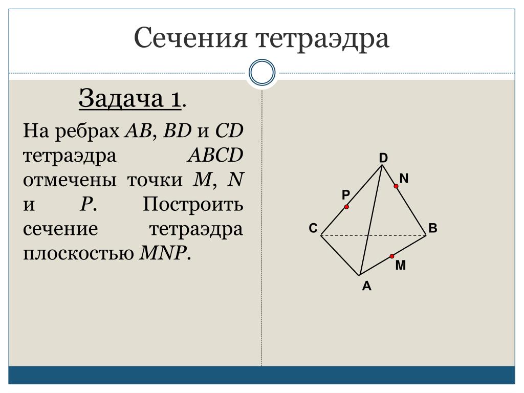 Сечения тетраэдра задачи на готовых чертежах Практическая работа по построению сечений тетраэдра