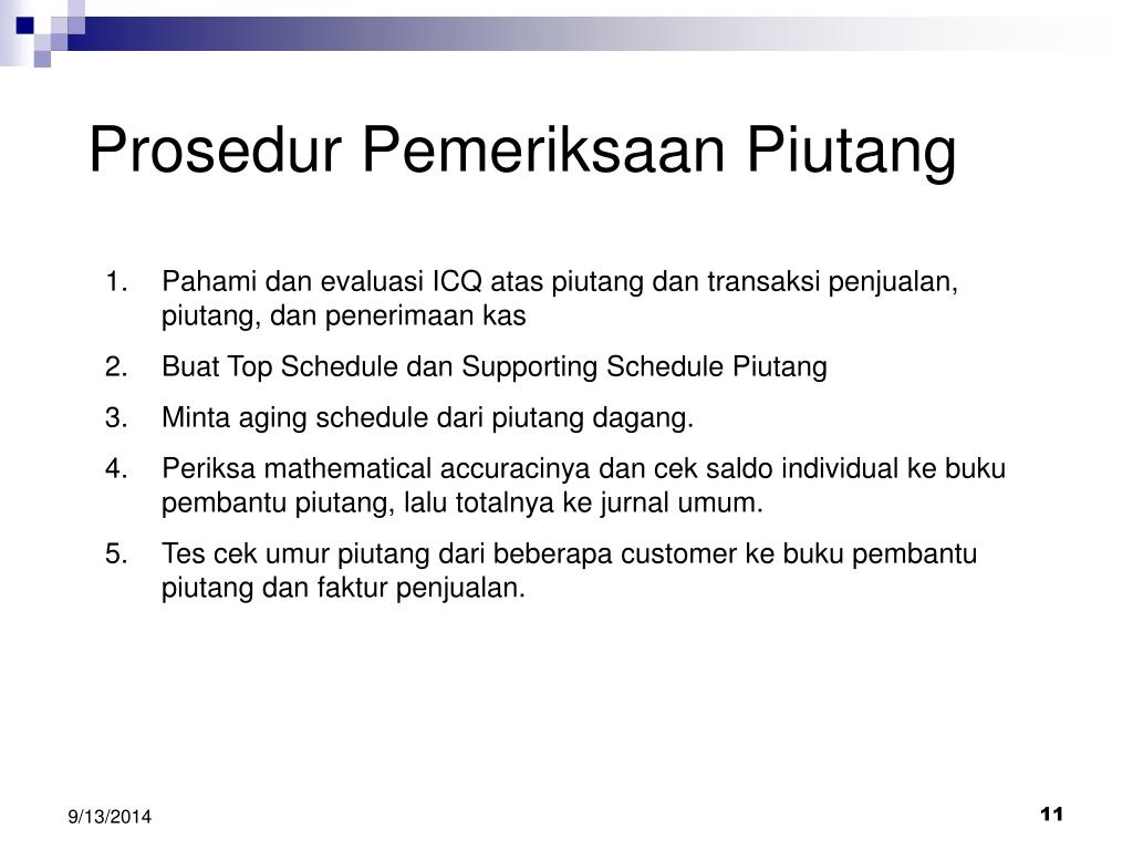 Ppt Bab 13 Pemeriksaan Piutang Powerpoint Presentation Free Download Id 4350252