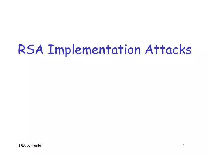 rsa implementation attacks n.