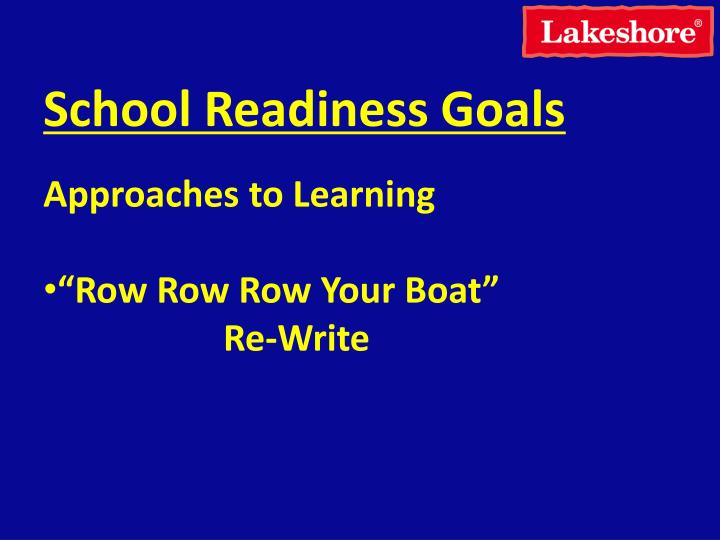 School Readiness Goals Chart