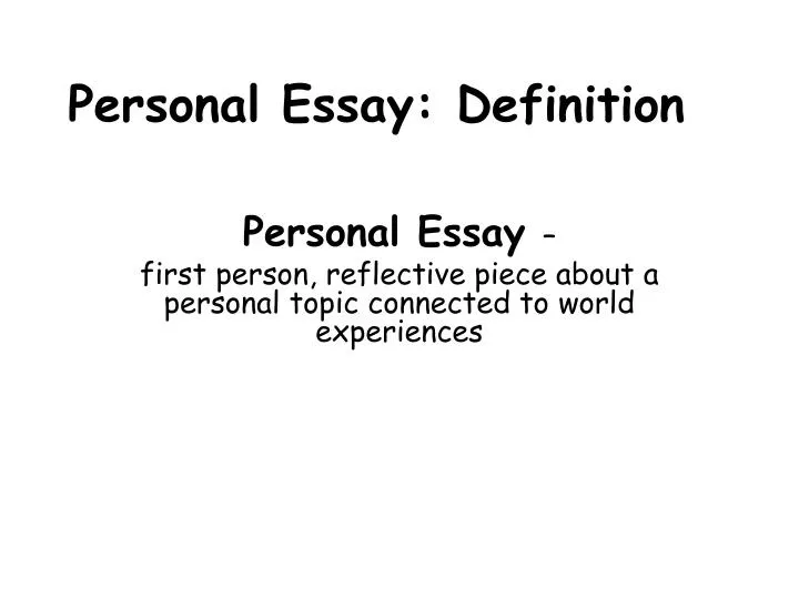 define personal essay