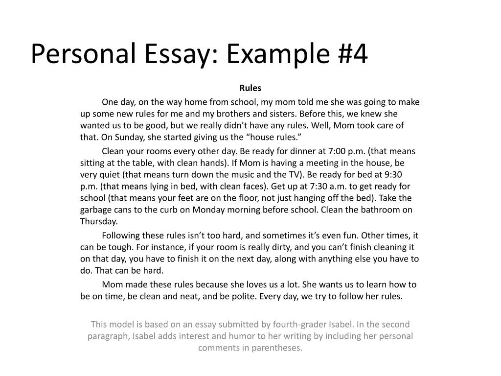 personal essay style