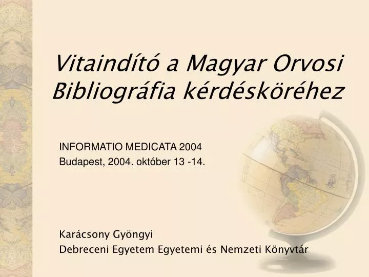 magyar orvosi bibliográfia