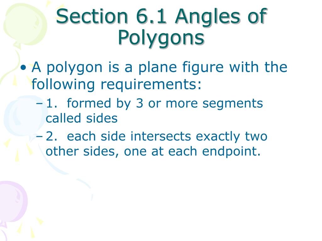 Ppt Section 6 1 Angles Of Polygons Powerpoint Presentation Free