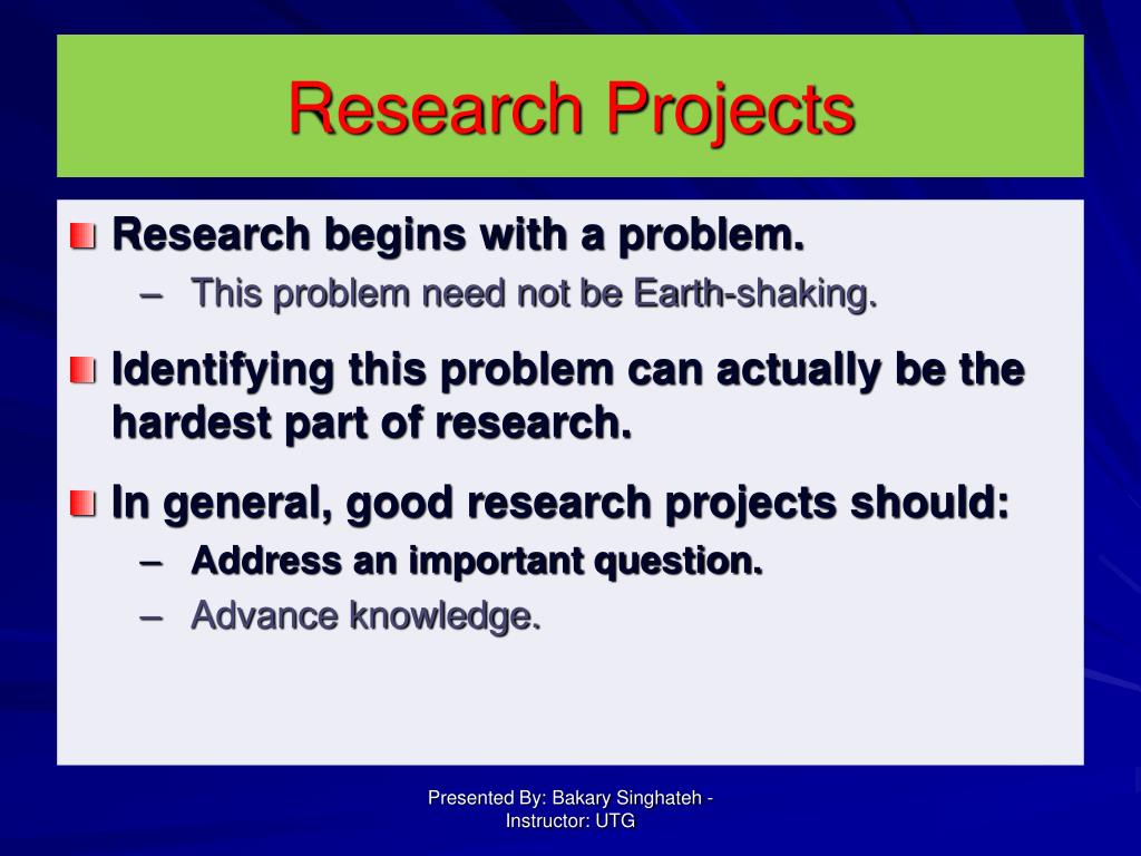 what does a research project entail