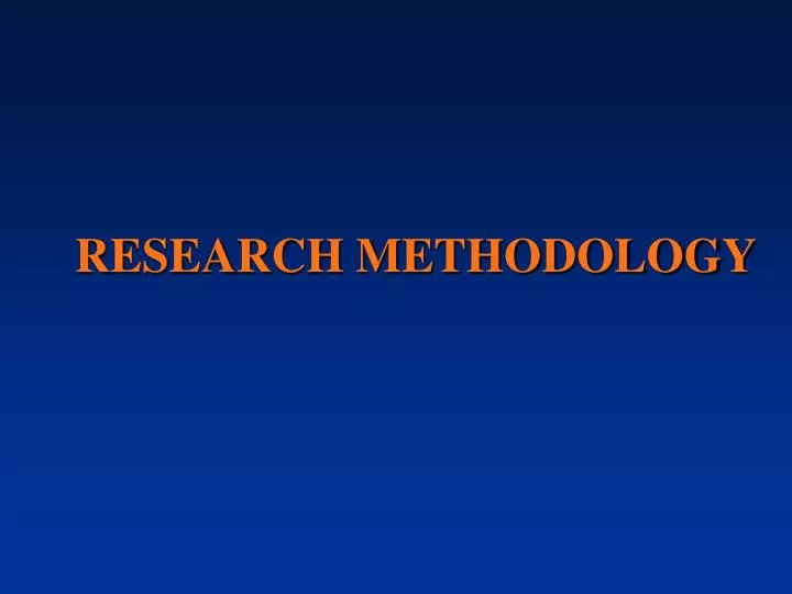 research methodology n.