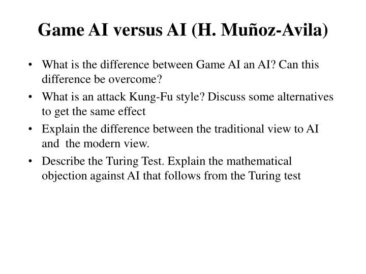 Ppt Game Ai Versus Ai H Mu N Oz Avila Powerpoint Presentation Free Download Id 4356886
