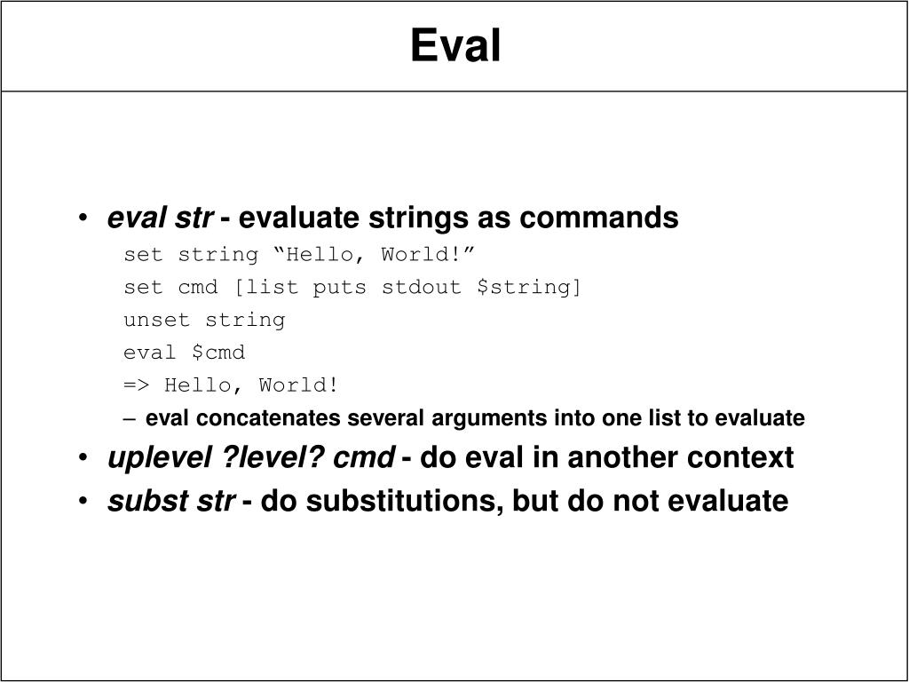 PPT - Writing Tcl Scripts (cont.) PowerPoint Presentation, free download -  ID:4356992