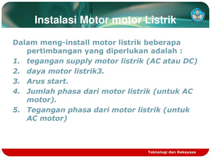  PPT MOTOR LISTRIK PowerPoint Presentation ID 4357093