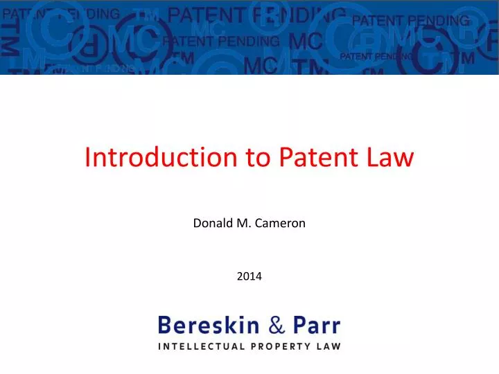 introduction to patent law n.