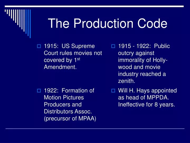 PPT The Production Code PowerPoint Presentation, free download ID