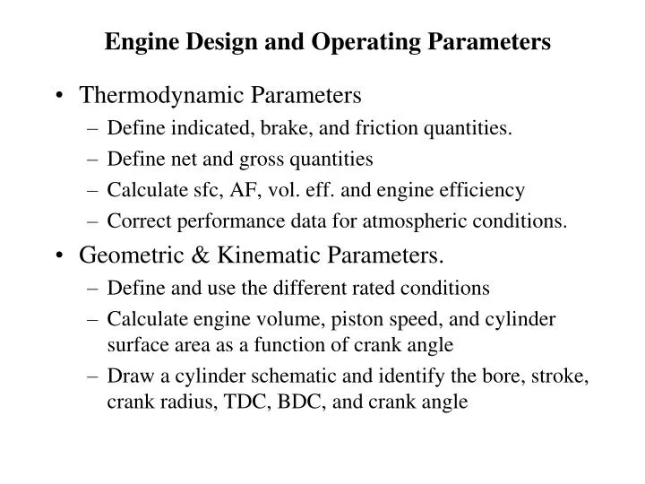 PPT - Engine Design and Operating Parameters PowerPoint Presentation ...
