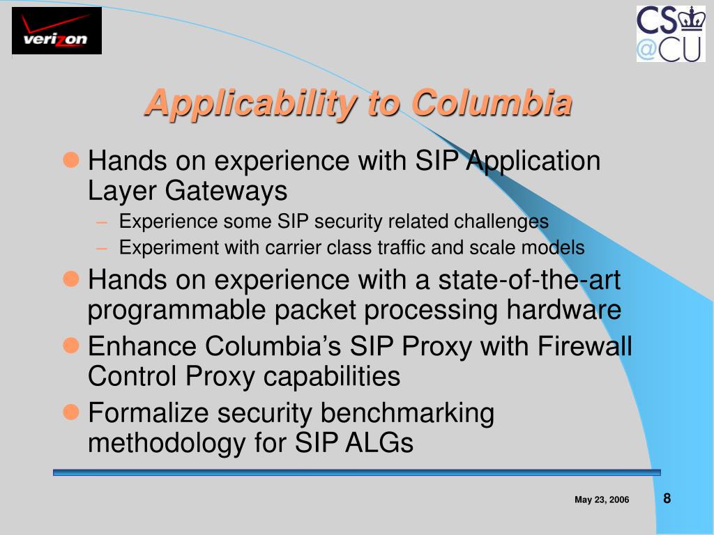 Ppt columbia verizon research security sip application layer gateway