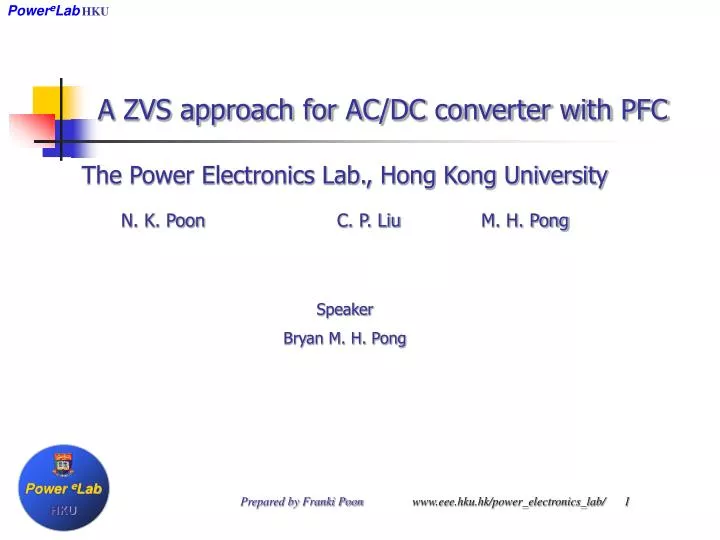 a zvs approach for ac dc converter with pfc n.
