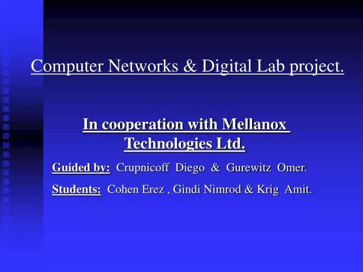 PPT - Computer Networks & Digital Lab project. PowerPoint Presentation ...