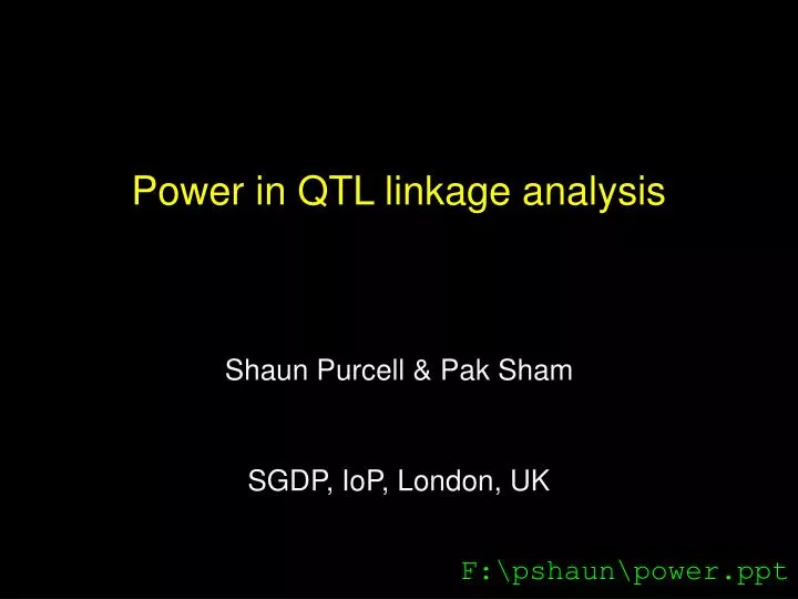 power in qtl linkage analysis n.