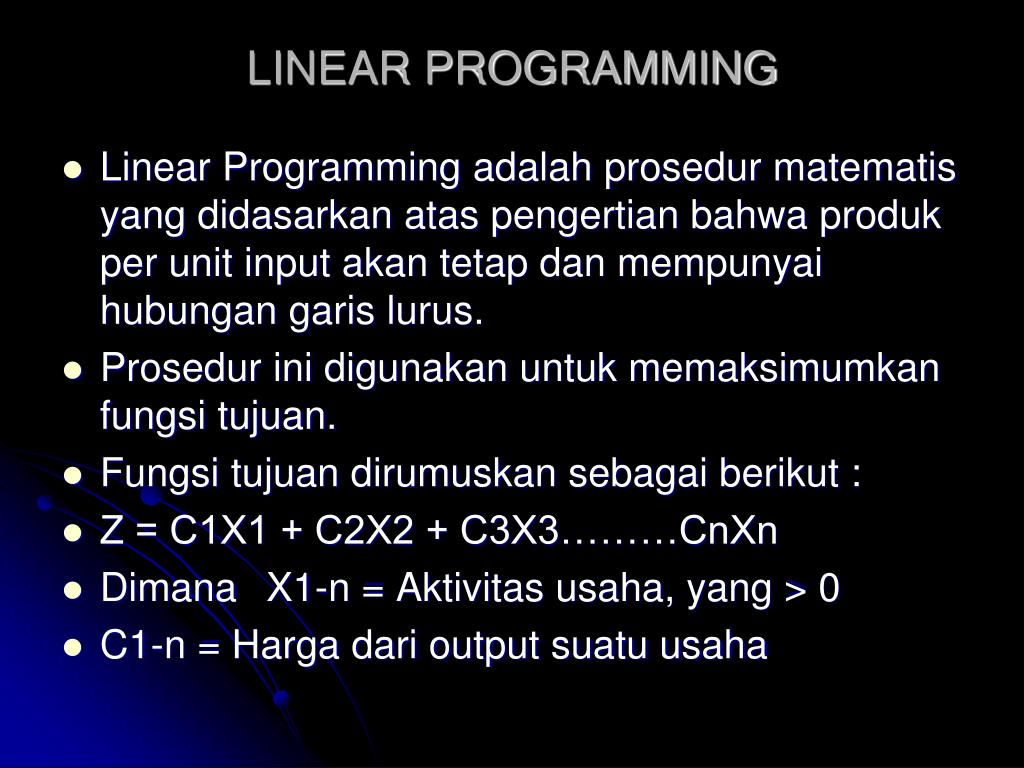 Linear programming