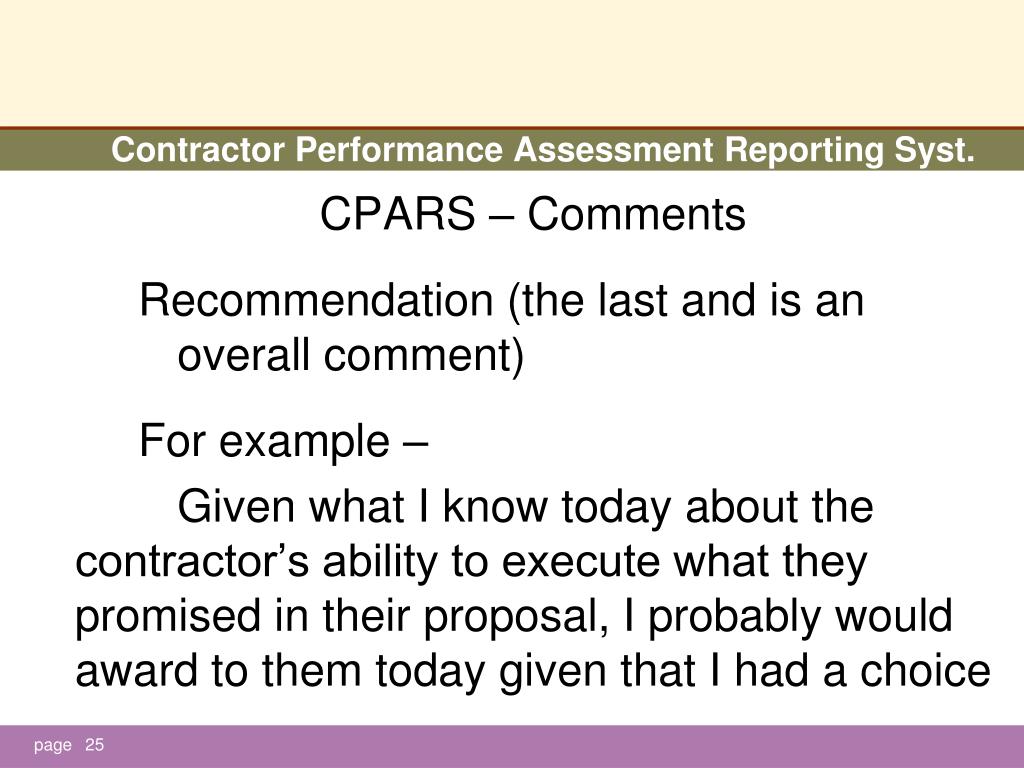 PPT Contractor Performance Assessment Reporting System CPARS August ppt-contractor-performance-assessment-reporting-system-cpars-august