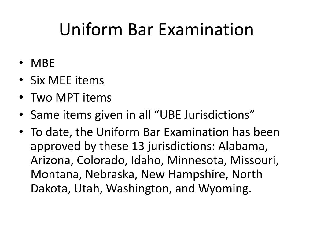PPT The Uniform Bar Examination PowerPoint Presentation, free