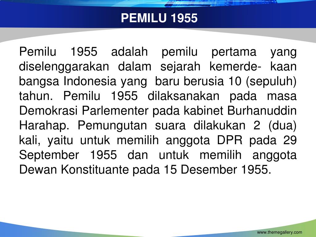 PPT - Sejarah Pemilu Di Indonesia PowerPoint Presentation ...