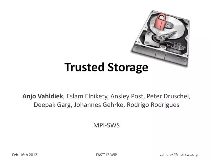 trusted storage n.