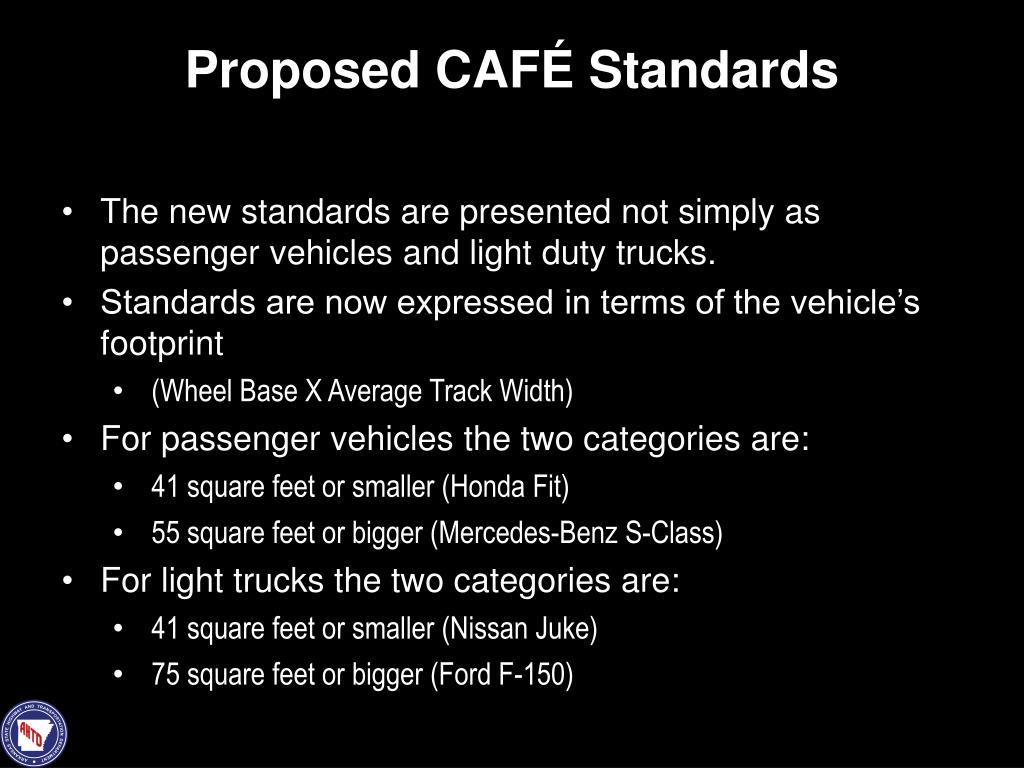 PPT Corporate Average Fuel Economy (CAFÉ) Standards PowerPoint