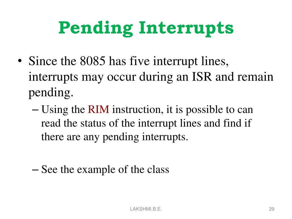 what is clear pending interrupt