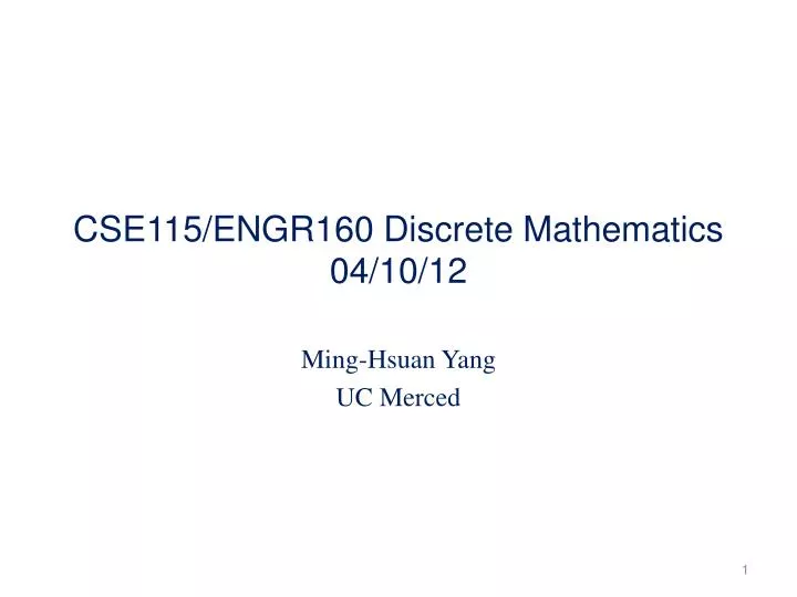 cse115 engr160 discrete mathematics 04 10 12 n.