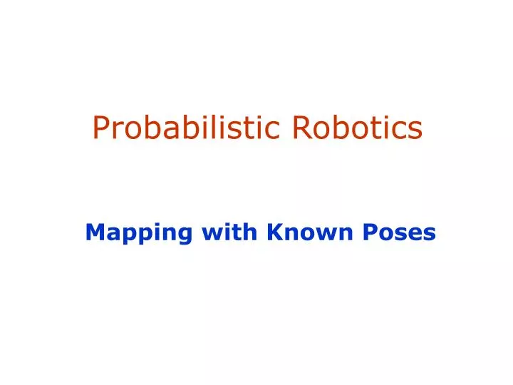 probabilistic robotics