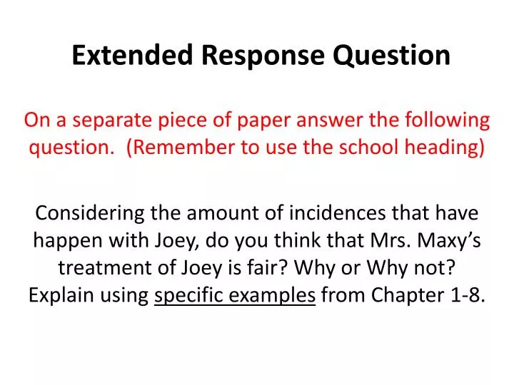extended response essay type