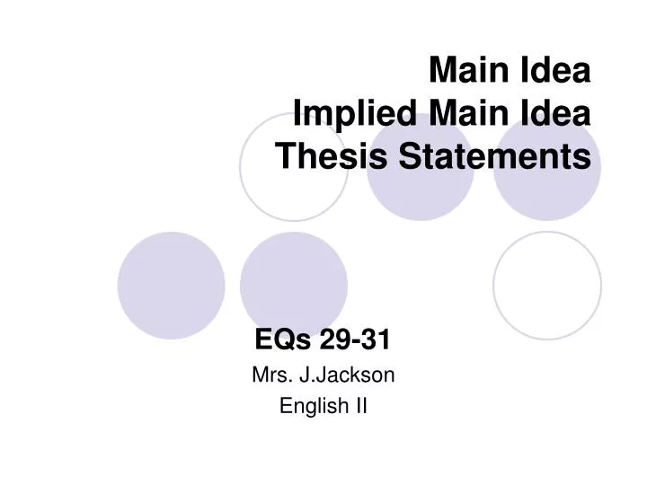 thesis implied main idea