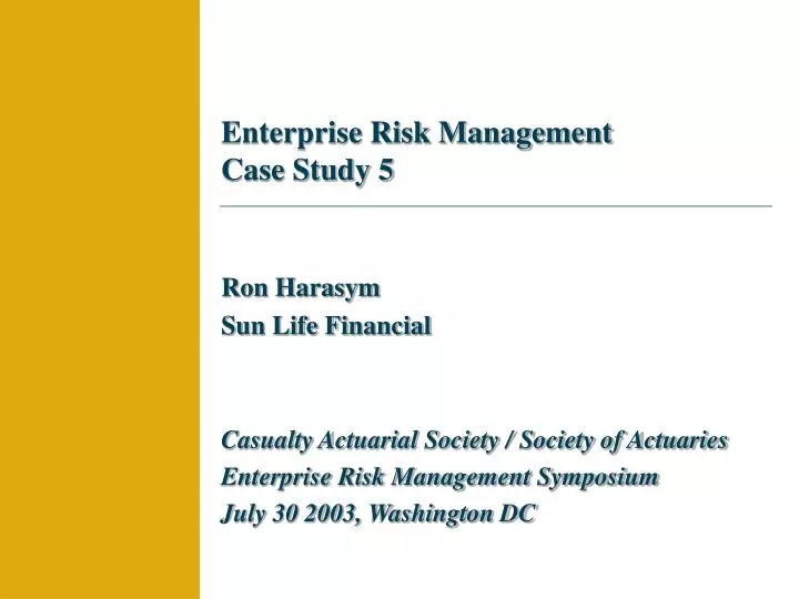 financial risk management case study