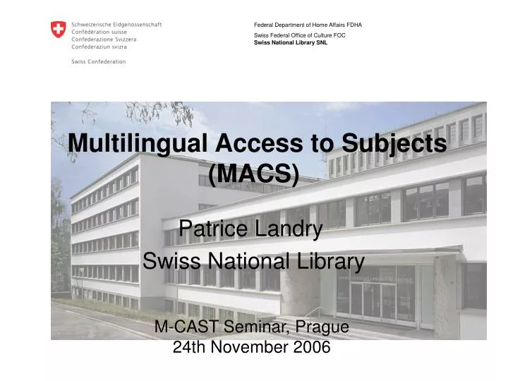 multilingual access to subjects macs n.