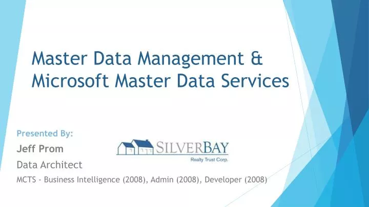 master data management microsoft master data services n.