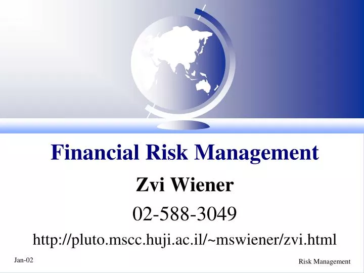 financial risk management n.
