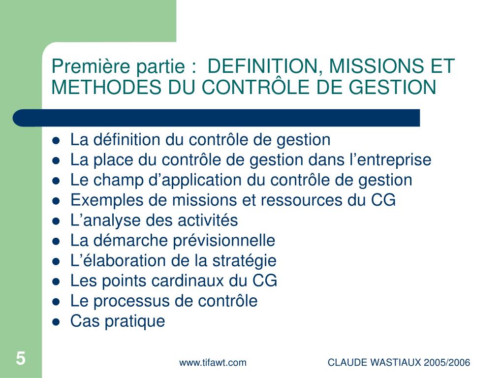 PPT - LE CONTROLE DE GESTION DE L'ENTREPRISE PowerPoint Presentation -  ID:4369101