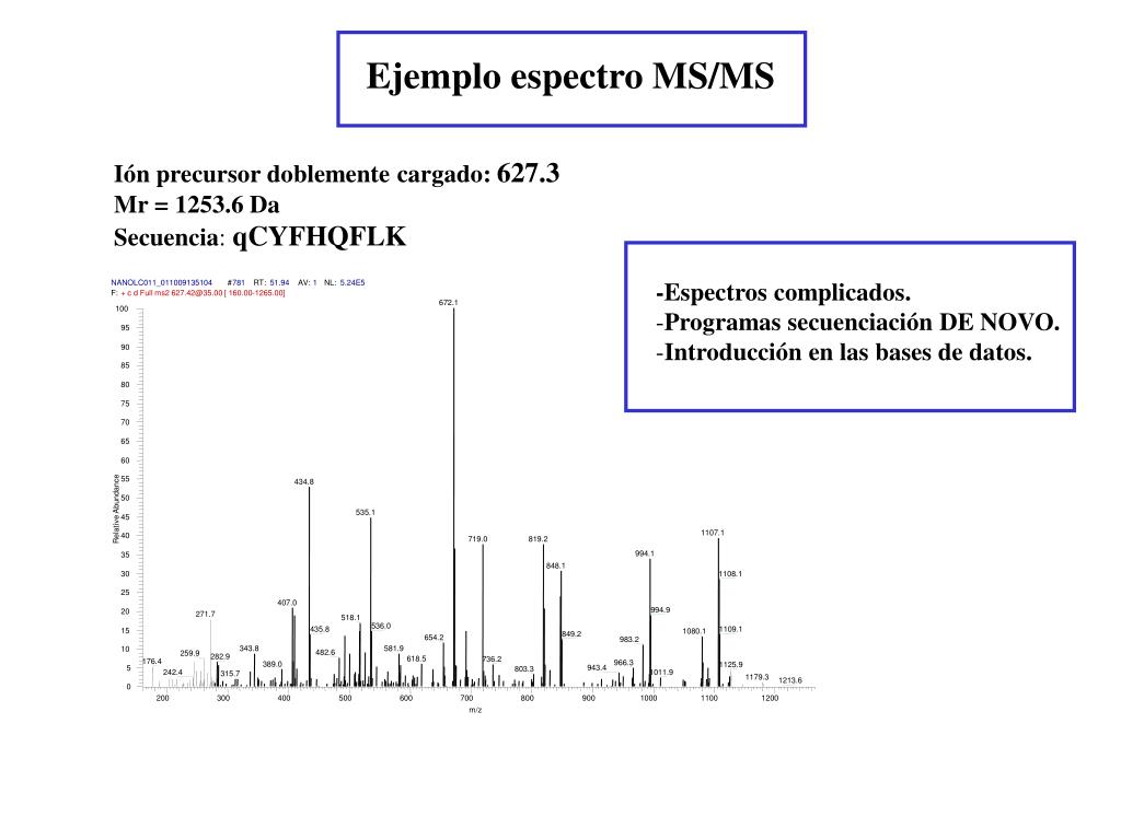 PPT - La Espectrometria de Masas en la Identificación de Proteinas ...
