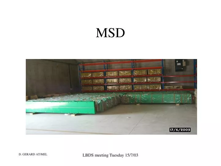 PPT - MSD PowerPoint Presentation, free download - ID:4369489