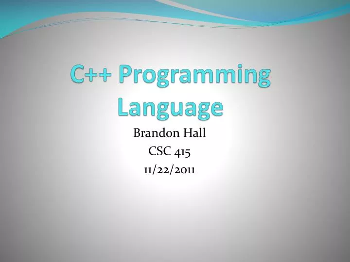 ppt presentation on c language