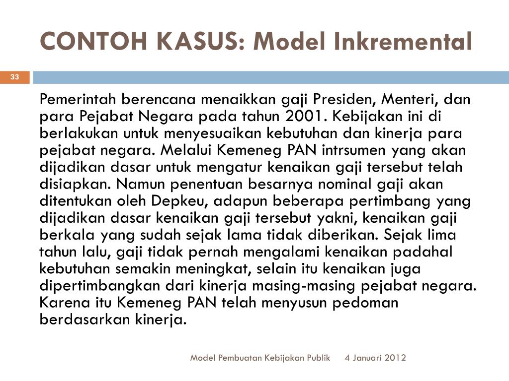 PPT Model  rasional  dan model  inkremental dalam pembuatan 